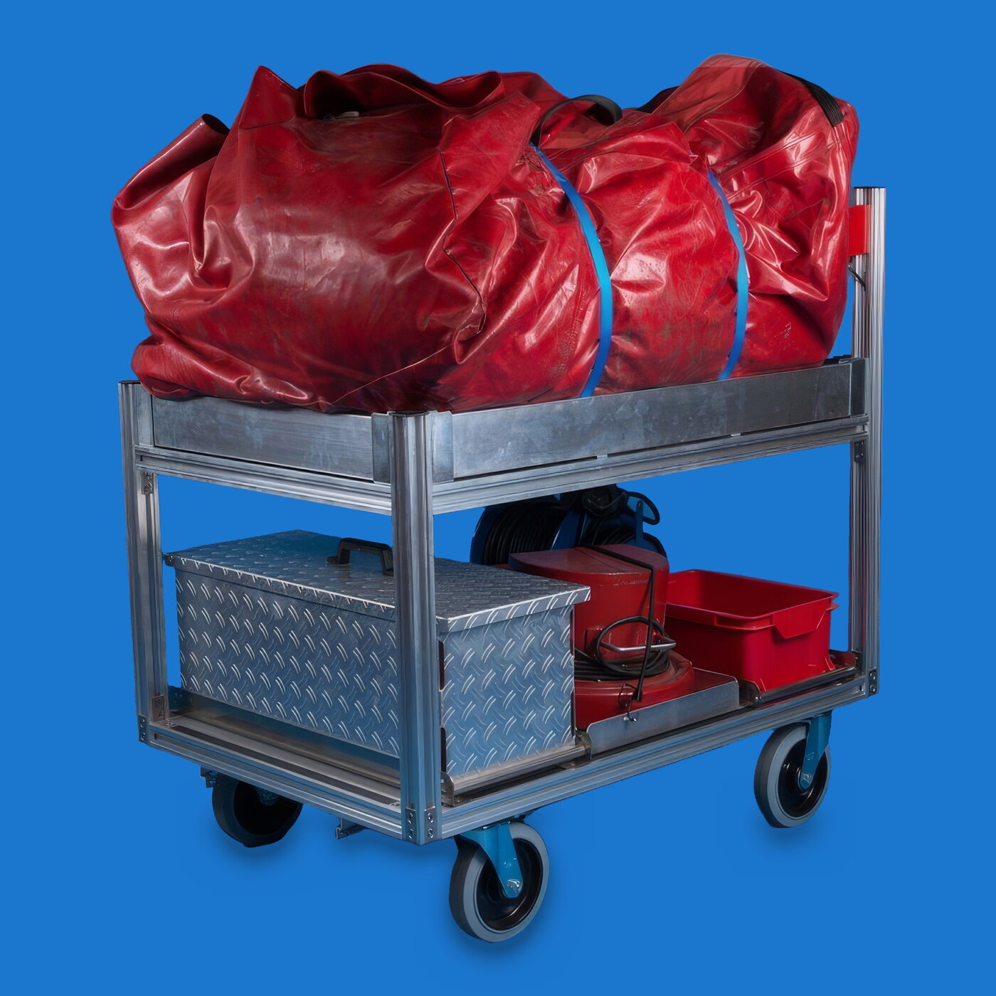 Rollwagen Schnelleinsatzzelt / Schlauchboot (liegend)