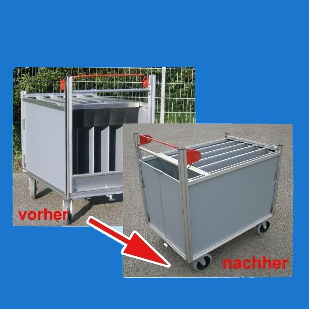 Umrüstsatz Rollwagen Schlauch (von Rollschläuchen auf Buchten)