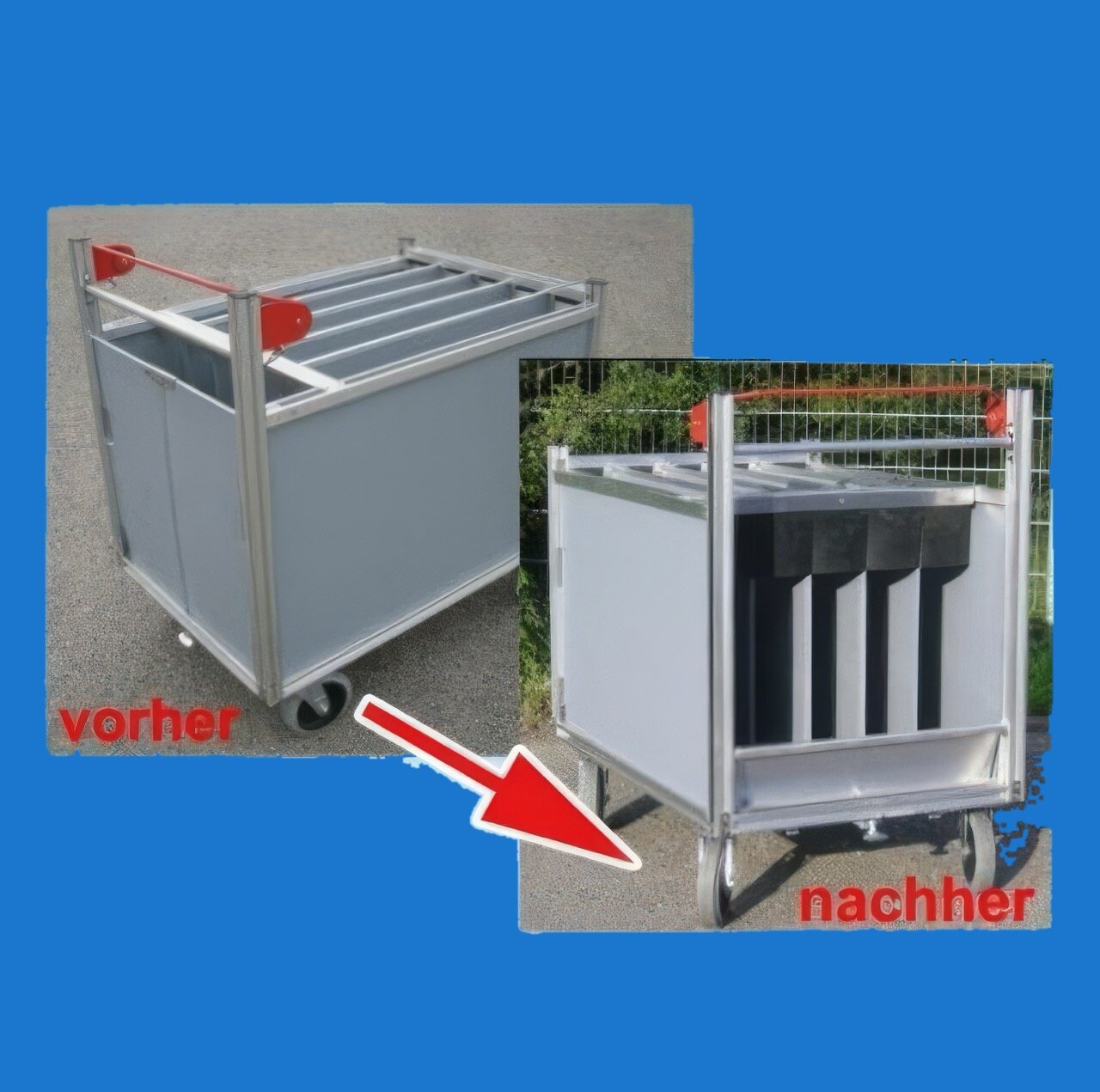 Umrüstsatz Rollwagen Schlauch (von Buchten auf Rollschläuche)